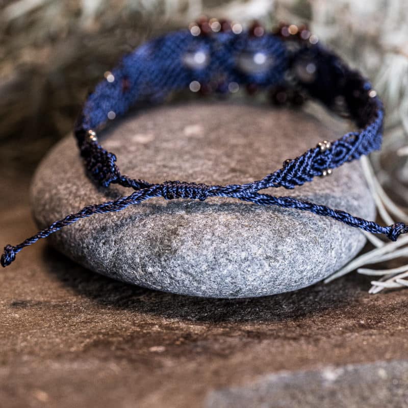 Mineraux et macrame bracelet micromacrame labradorite 3