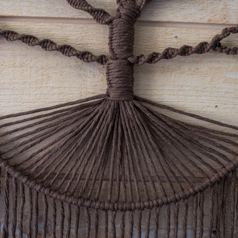 Mineraux et macrame Suspension murale arbre de vie chocolat 3